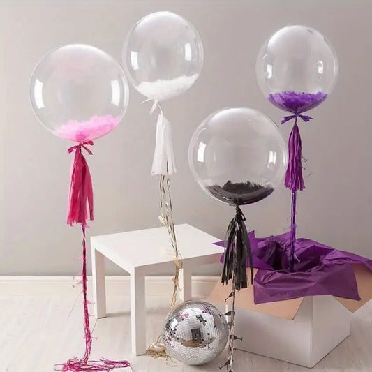 5PCS, Transparent Bobo Bubble Balloons - Clear Inflatable Helium